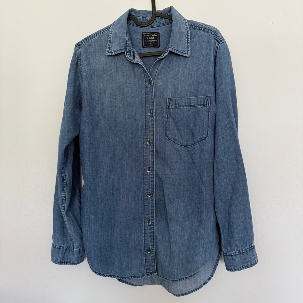 Abercrombie & Fitch Denim Blue Button-Down Shirt